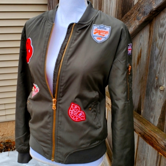 CI SONO Green Detailed BomberJacket - Size M (EUC) - Picture 11 of 11